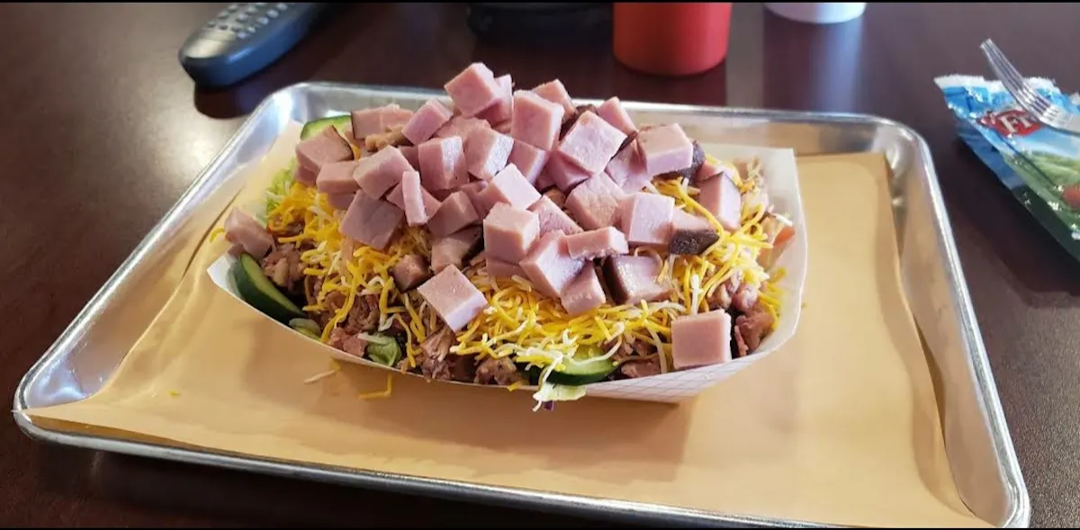 a tray of food on a plate